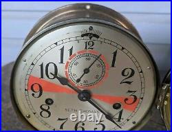 Antique Seth Thomas Ships Clock With Orange Stripe