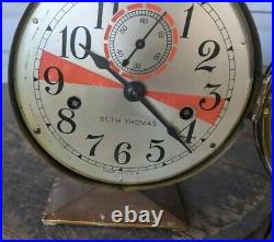 Antique Seth Thomas Ships Clock With Orange Stripe