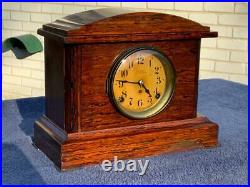 Antique Seth Thomas Sonora Chime 2 Bell Red Adamantine Mantle Shelf Clock Dial