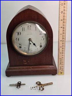 Antique Seth Thomas Sonora Chime Mantel Clock w Mayland Chime Rods Original Keys