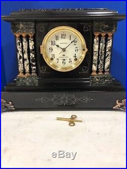 Antique Seth Thomas Sonora Clock With Five Bells And Adamantine Case-restored