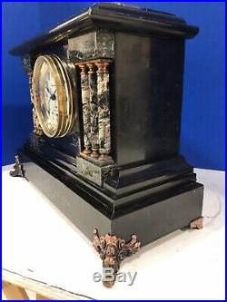 Antique Seth Thomas Sonora Clock With Five Bells And Adamantine Case-restored