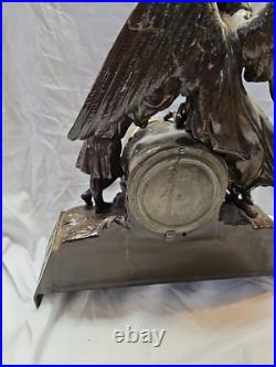 Antique Seth Thomas & Sons Angel & Child Mantel 16in. T Bronze Color Clock