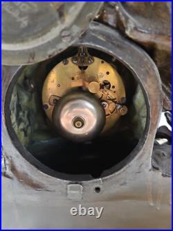 Antique Seth Thomas & Sons Angel & Child Mantel 16in. T Bronze Color Clock