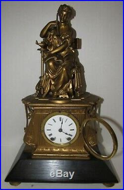 Antique Seth Thomas & Sons Figural Clock 8-day, Time And Bell Strike, Key-wind