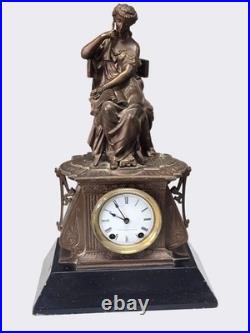 Antique Seth Thomas & Sons Orio Figural Clock 1870s Bronze Sculpture Works