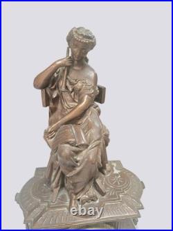 Antique Seth Thomas & Sons Orio Figural Clock 1870s Bronze Sculpture Works