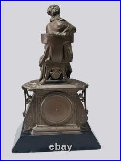 Antique Seth Thomas & Sons Orio Figural Clock 1870s Bronze Sculpture Works