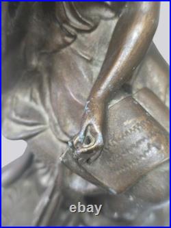 Antique Seth Thomas & Sons Orio Figural Clock 1870s Bronze Sculpture Works