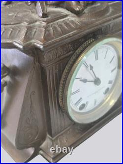 Antique Seth Thomas & Sons Orio Figural Clock 1870s Bronze Sculpture Works