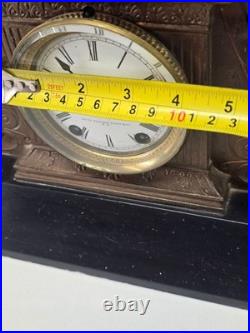 Antique Seth Thomas & Sons Orio Figural Clock 1870s Bronze Sculpture Works