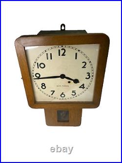 Antique Seth Thomas Square Regulator Oak Wall Clock 14 Long and 20.5 Tall