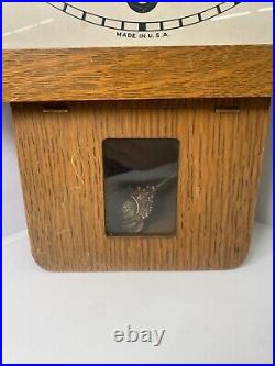 Antique Seth Thomas Square Regulator Oak Wall Clock 14 Long and 20.5 Tall
