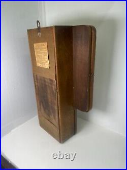 Antique Seth Thomas Square Regulator Oak Wall Clock 14 Long and 20.5 Tall