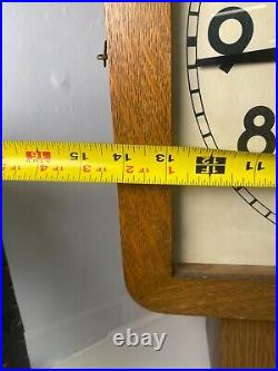 Antique Seth Thomas Square Regulator Oak Wall Clock 14 Long and 20.5 Tall
