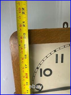 Antique Seth Thomas Square Regulator Oak Wall Clock 14 Long and 20.5 Tall