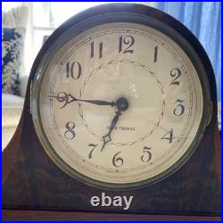 Antique Seth Thomas Tambour Mantel Chiming Clock Case c. 1910s USA Vintage
