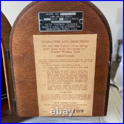 Antique Seth Thomas Tambour Mantel Chiming Clock Case c. 1910s USA Vintage