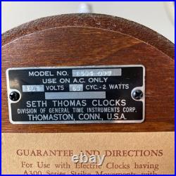Antique Seth Thomas Tambour Mantel Chiming Clock Case c. 1910s USA Vintage