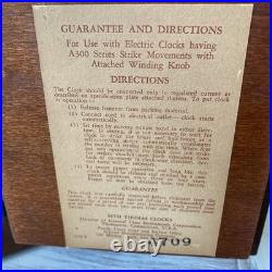 Antique Seth Thomas Tambour Mantel Chiming Clock Case c. 1910s USA Vintage