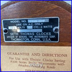 Antique Seth Thomas Tambour Mantel Chiming Clock Case c. 1910s USA Vintage