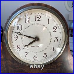 Antique Seth Thomas Tambour Mantel Chiming Clock Case c. 1910s USA Vintage