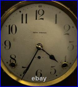 Antique Seth Thomas Tambour Mantel Clock Working & Keeps Time