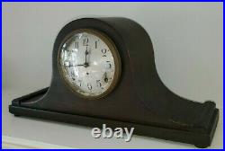 Antique Seth Thomas Tambour Mantel Gong Chime 8 Day Clock with Key Working