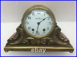 Antique Seth Thomas Tampa Brass Tambour Mantel Clock