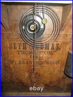 Antique Seth Thomas Thomaston, Conn. USA Weights Driven OG Clock 30-Hour