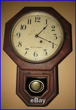 Antique Seth Thomas Time Wall Regulator Clock 8-Day (Store #7)