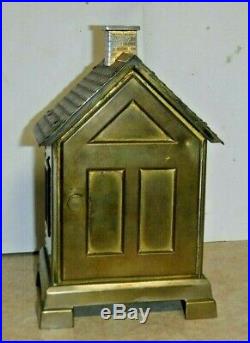 Antique Seth Thomas Tin/ Brass House Carriage Desk Cottage Clock & Alarm Working