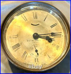 Antique Seth Thomas USA Ship Clock Quarterdeck 6 Runs with Key