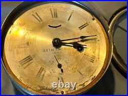 Antique Seth Thomas USA Ship Clock Quarterdeck 6 Runs with Key