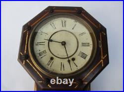 Antique Seth Thomas Usa Pendulum Wall Clock withGlass Wooden Box