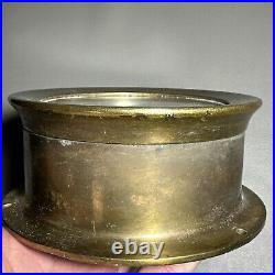 Antique Seth Thomas WWII Brass U. S. Ship Clock Working with Key Black Face Antique Seth Thomas WWII Brass U. S. Ship Clock Working with Key Black Face