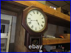Antique Seth Thomas Wall Clock Rosewood Painted Dial Original Finish Running