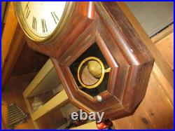 Antique Seth Thomas Wall Clock Rosewood Painted Dial Original Finish Running