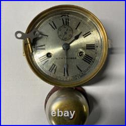 Antique Seth Thomas Wall Clock With Bell For Locomotives