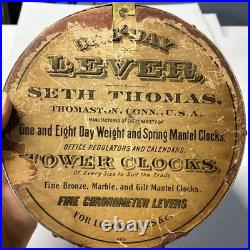 Antique Seth Thomas Wall Clock With Bell For Locomotives