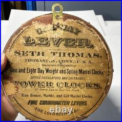 Antique Seth Thomas Wall Clock With Bell For Locomotives