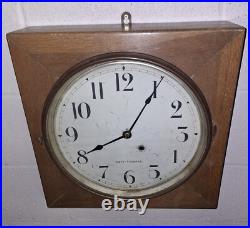 Antique Seth Thomas Wall/ Gallery Clock With Pendulum & Key Working 16 Square
