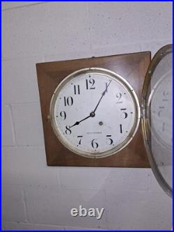 Antique Seth Thomas Wall/ Gallery Clock With Pendulum & Key Working 16 Square