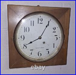 Antique Seth Thomas Wall/ Gallery Clock With Pendulum & Key Working 16 Square