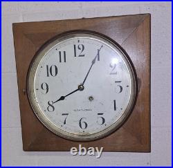 Antique Seth Thomas Wall/ Gallery Clock With Pendulum & Key Working 16 Square