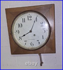 Antique Seth Thomas Wall/ Gallery Clock With Pendulum & Key Working 16 Square