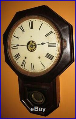 Antique Seth Thomas Wall Regulator Clock With Alarm 8-day, Time/strike