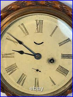 Antique Seth Thomas Wall School Ships Clock Wood Oak