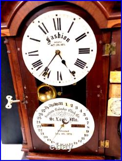 Antique Seth Thomas Walnut Fashion Clock/southern Calendar Dial