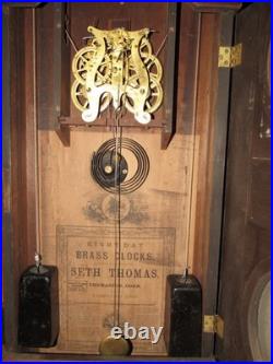 Antique Seth Thomas Weights Driven Clock 8-Day, Time/Strike